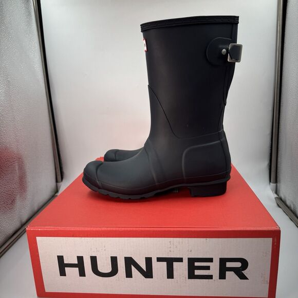 New Hunter Women's Navy Blue Original Short Back Adjustable Rain Boots Size 9 - Picture 6 of 15